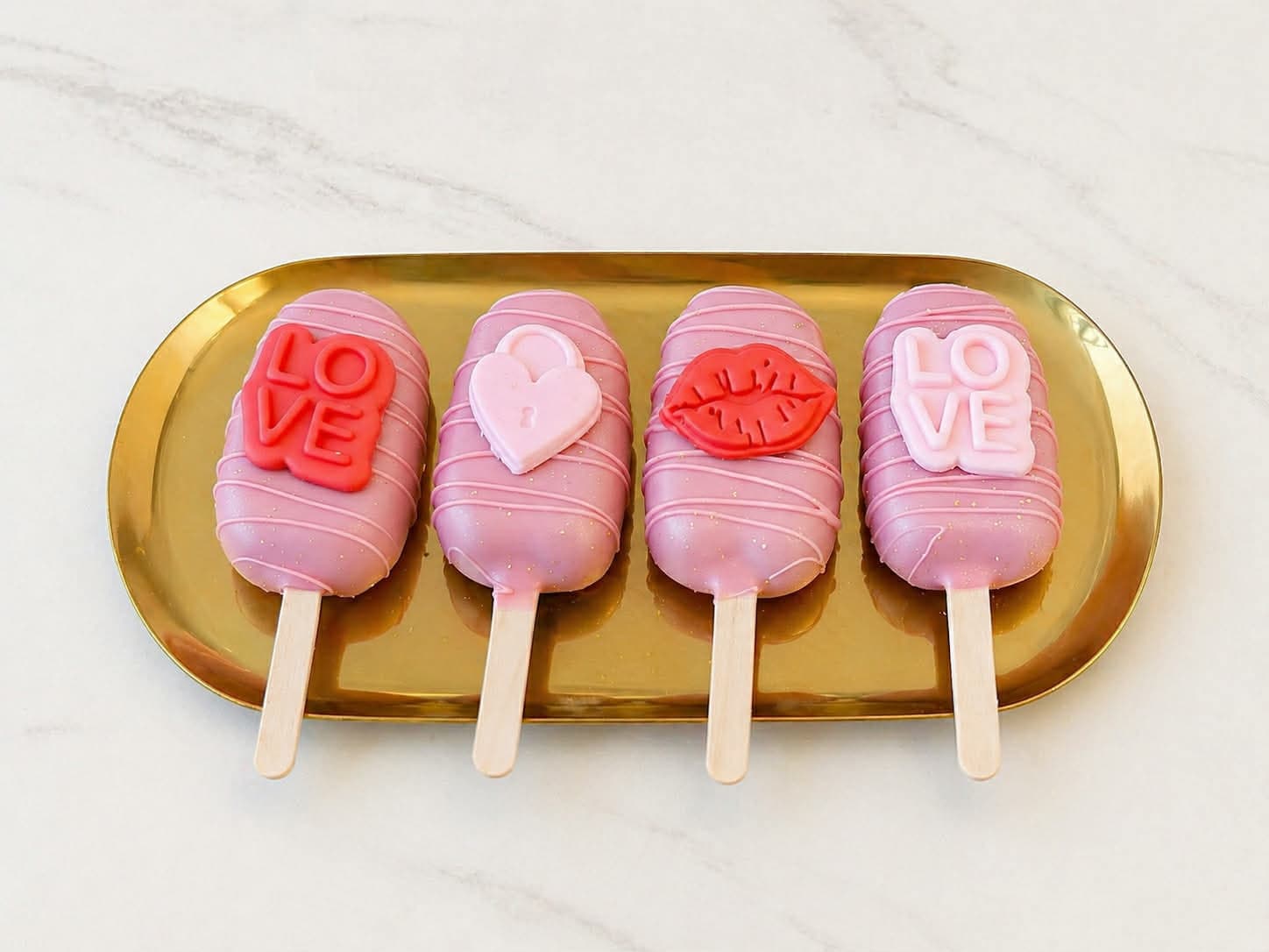 Magnum cakes glacés rose décorés